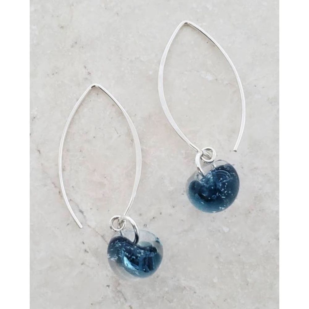 Sterling Silver Marquis Earrings in London Blue